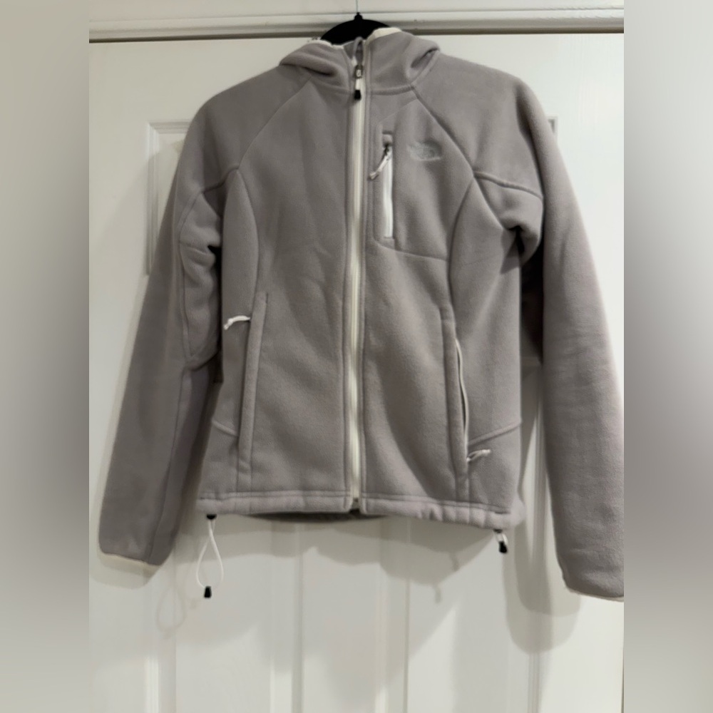 The North Face Jacket Women’s XS Small Gray WINDWALL Fleece Hoodie Sherpa Lined